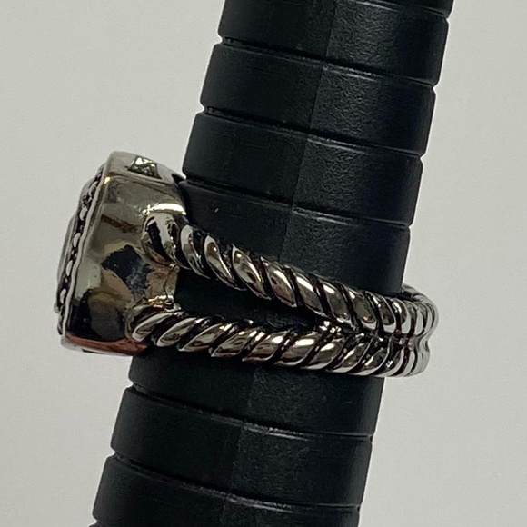 Silpada Sterling Silver with off white yellow center stone ring Size 8 - Picture 6 of 8